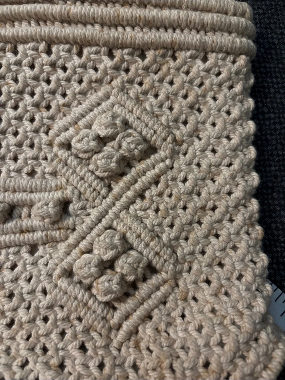 Vintage macrame clutch